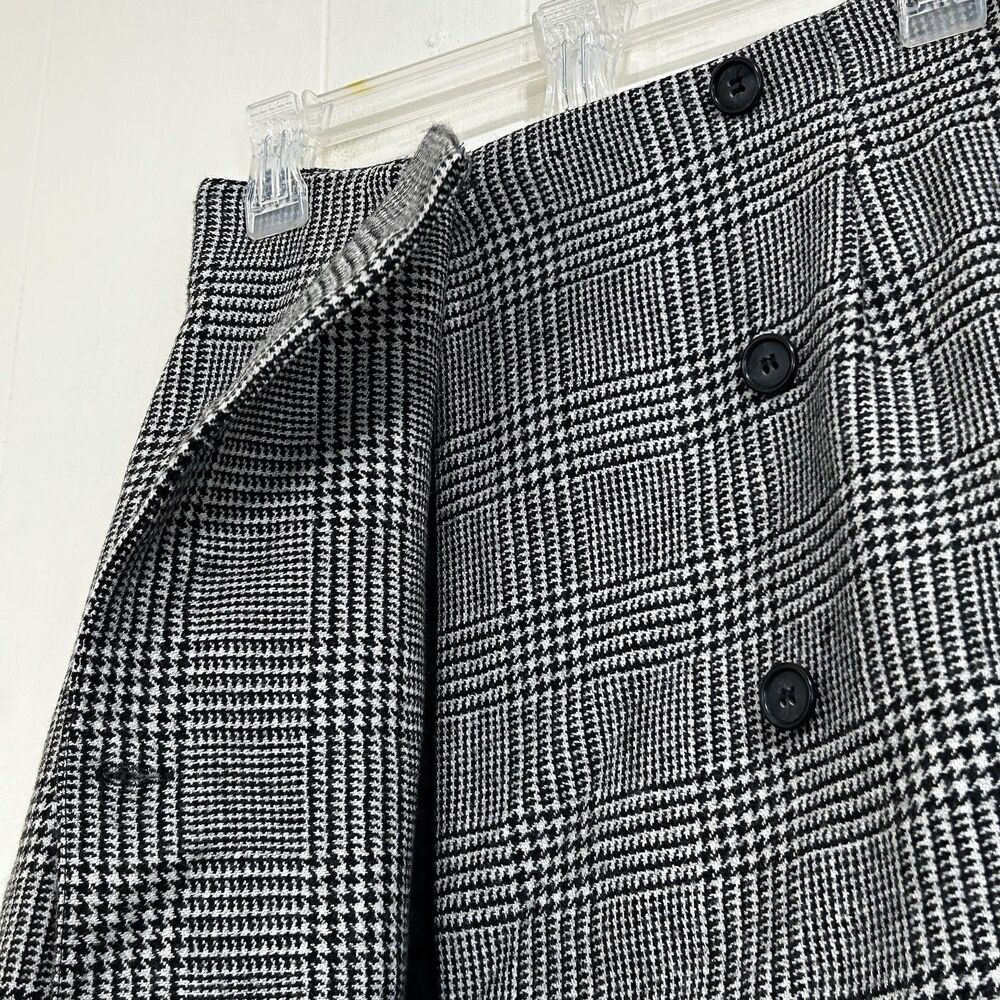 Vintage Breeches Houndstooth Lambswool Mini Skirt Size 10 Gray White Black Skirt - Picture 5 of 12